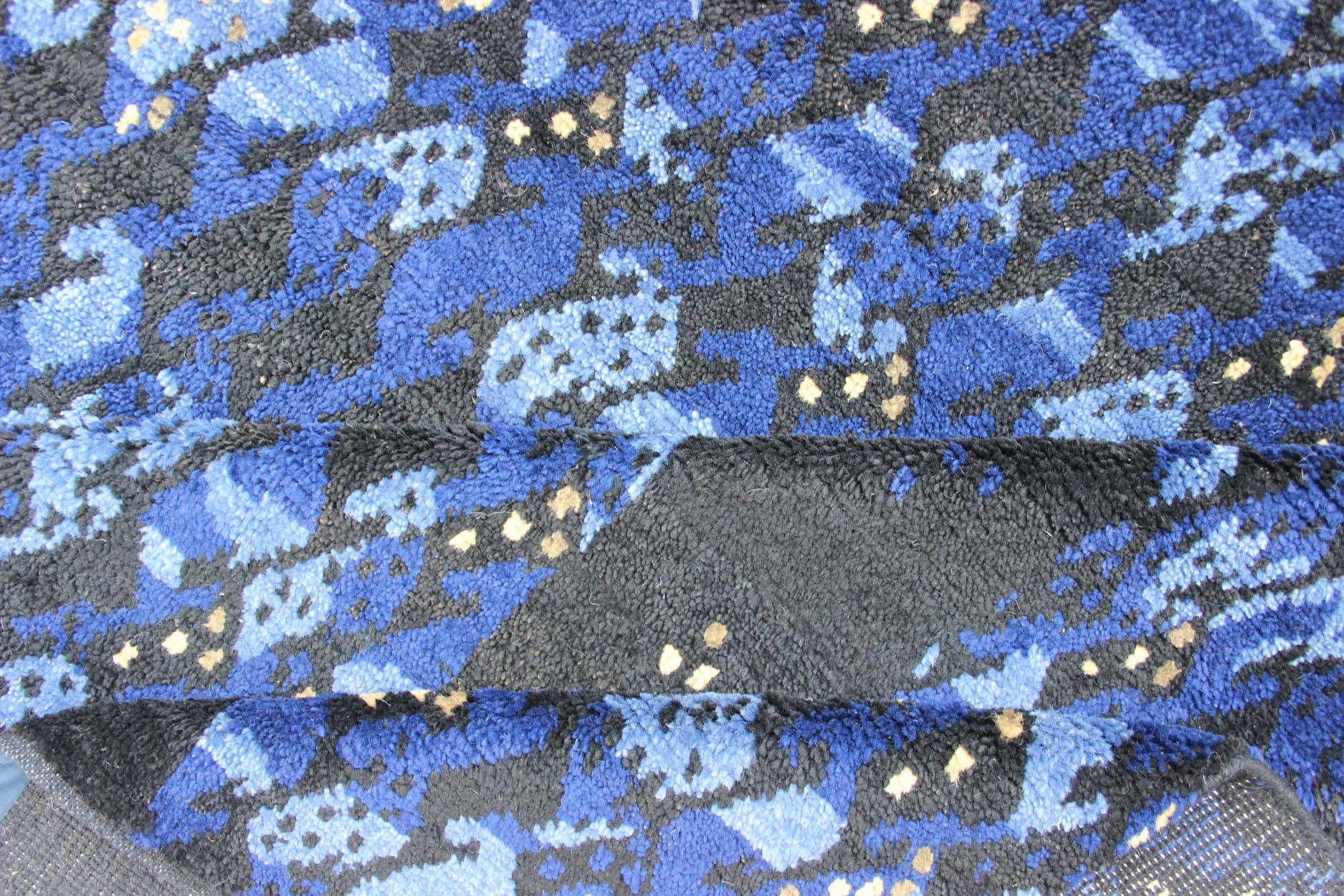 Tappeto moderno a pelo lungo di colore blu notte di Keivan Woven Arts in vendita 4