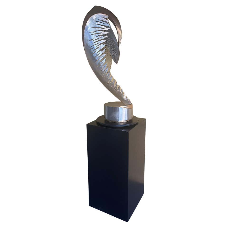 Contemporary Modern Bronze Stainless Steel Wall Sculpture Signed John ...