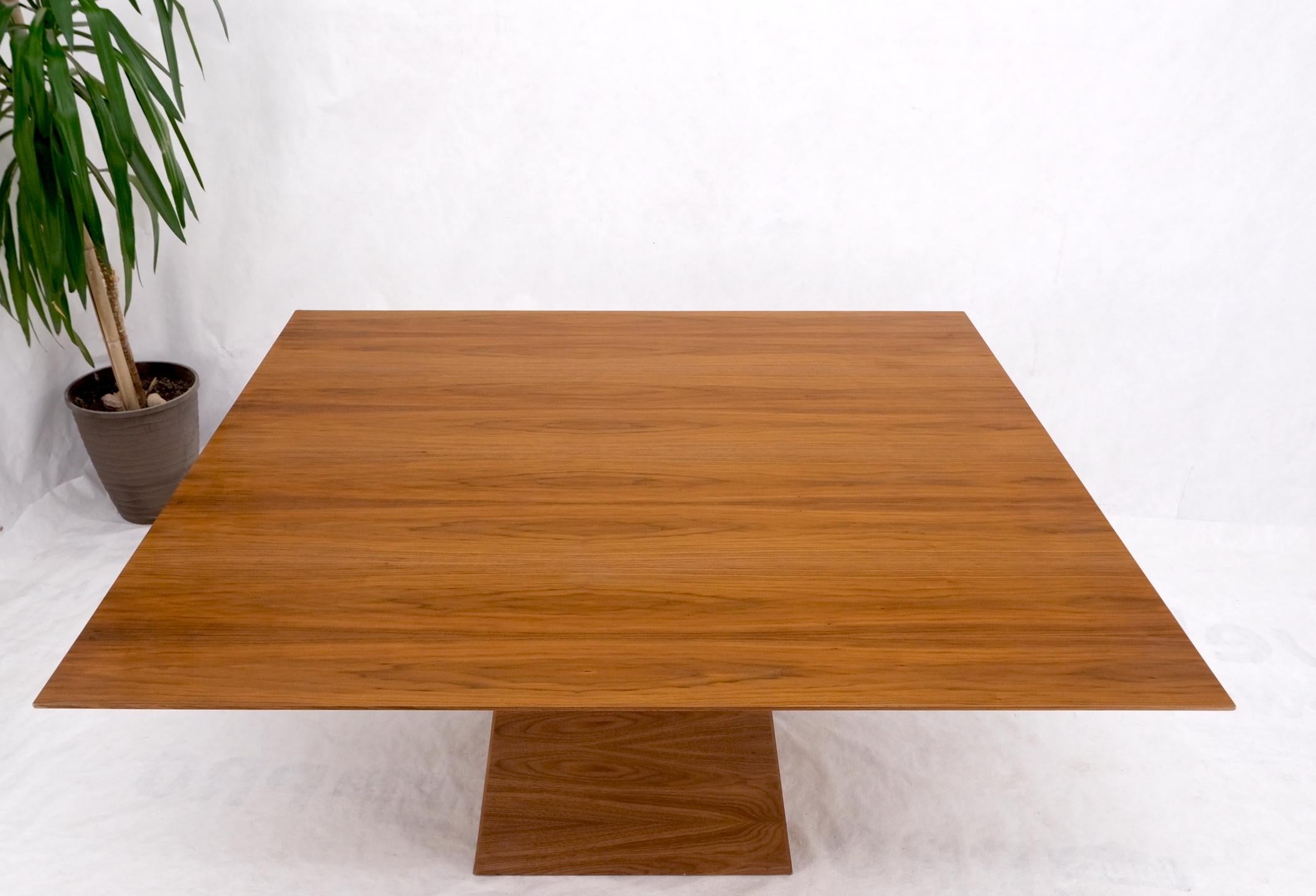 Large Modern Studio Square Walnut Pyramid Shape Base Dining Conference Table For Sale 6