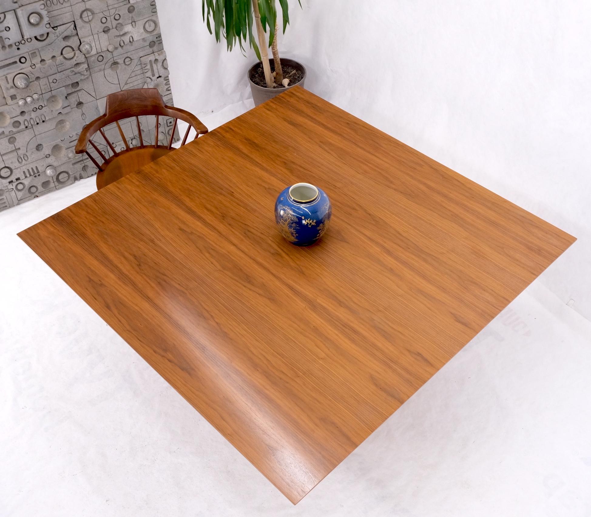 Large Modern Studio Square Walnut Pyramid Shape Base Dining Conference Table For Sale 8