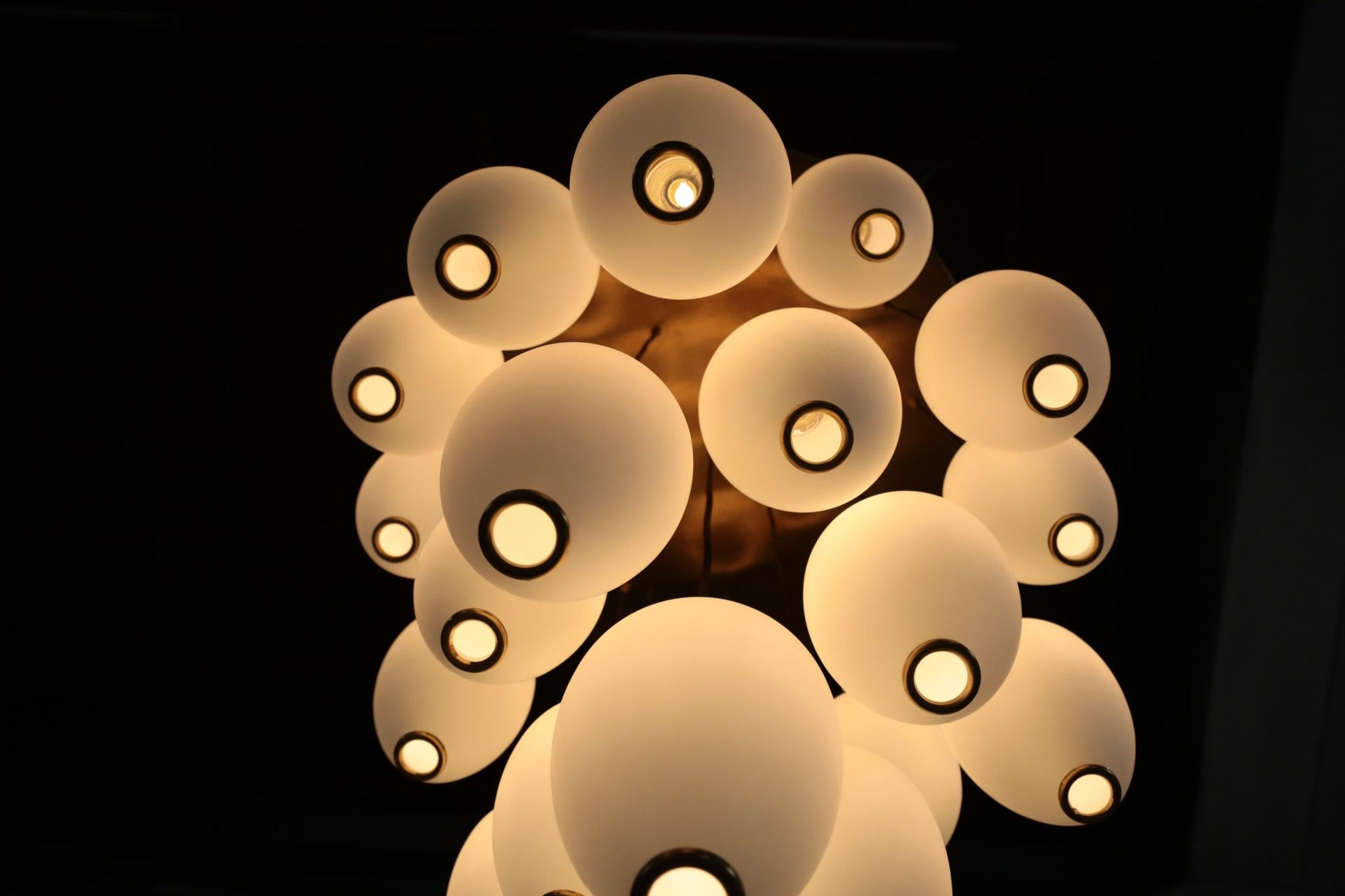 Large Modern Suspension, Hans Agne Jakobsson Style, 19 Lights For Sale 6