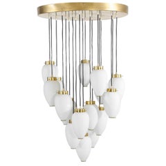 Grande suspension moderne, style Hans Agne Jakobsson, 19 lampes