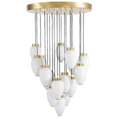 Large Modern Suspension, Hans Agne Jakobsson Style, 19 Lights