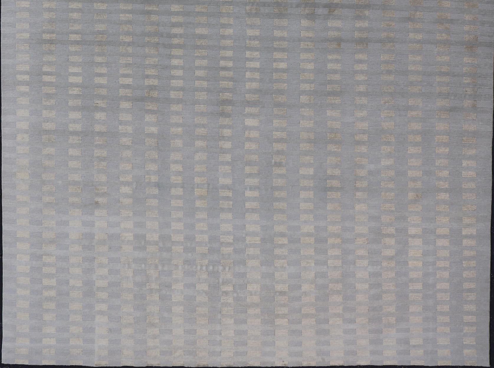 Lana Grande tappeto moderno in lana e seta tibetana nei toni neutri della terra 10'0