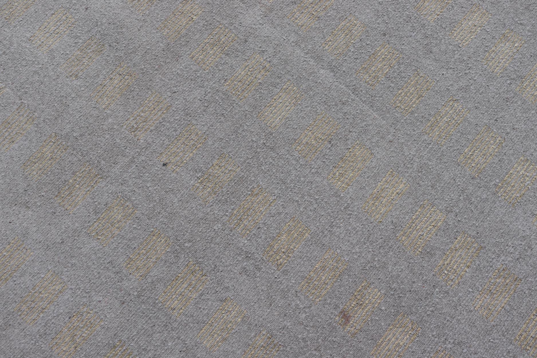 Grande tappeto moderno in lana e seta tibetana nei toni neutri della terra 10'0