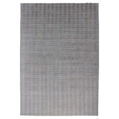 Grand tapis tibétain moderne en laine et soie dans les tons neutres de la terre 10'0" x 15'0"
