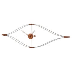 Large Modern Wall Clock by Designer Nomon, Wood & Fiberglass, Spain