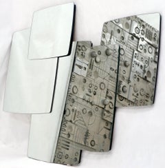 Large Modern Wall Cluster Mirror Consisted of 5 Rounded Corners Mirrors