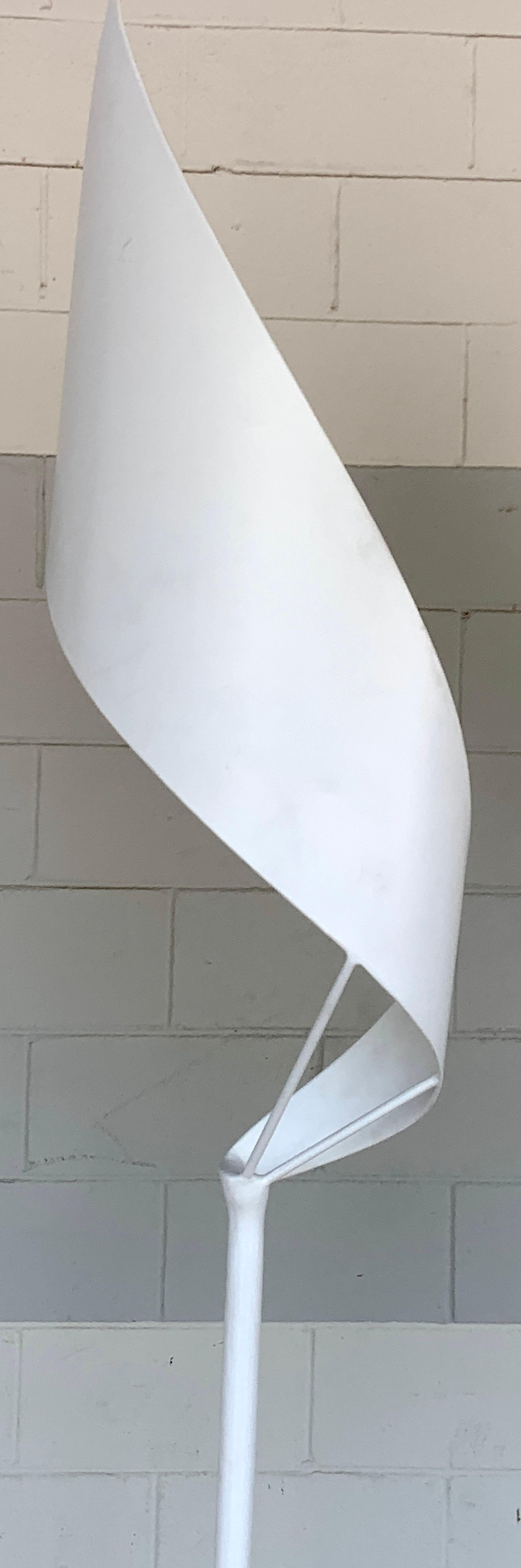 American Large Modern White Enameled Forged Steel Kinetic Sculpture '95 M.G. La Mair'