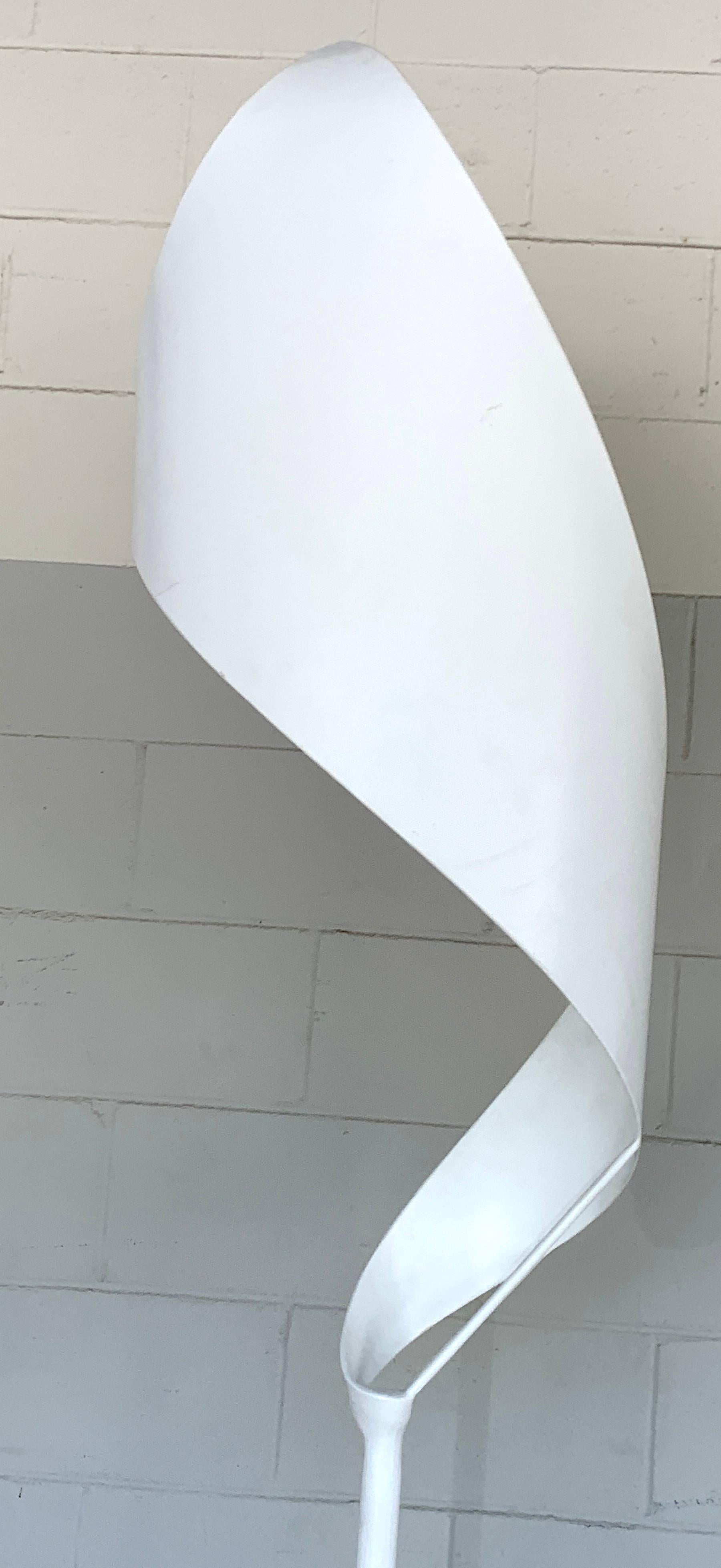 Large Modern White Enameled Forged Steel Kinetic Sculpture '95 M.G. La Mair' In Good Condition In West Palm Beach, FL