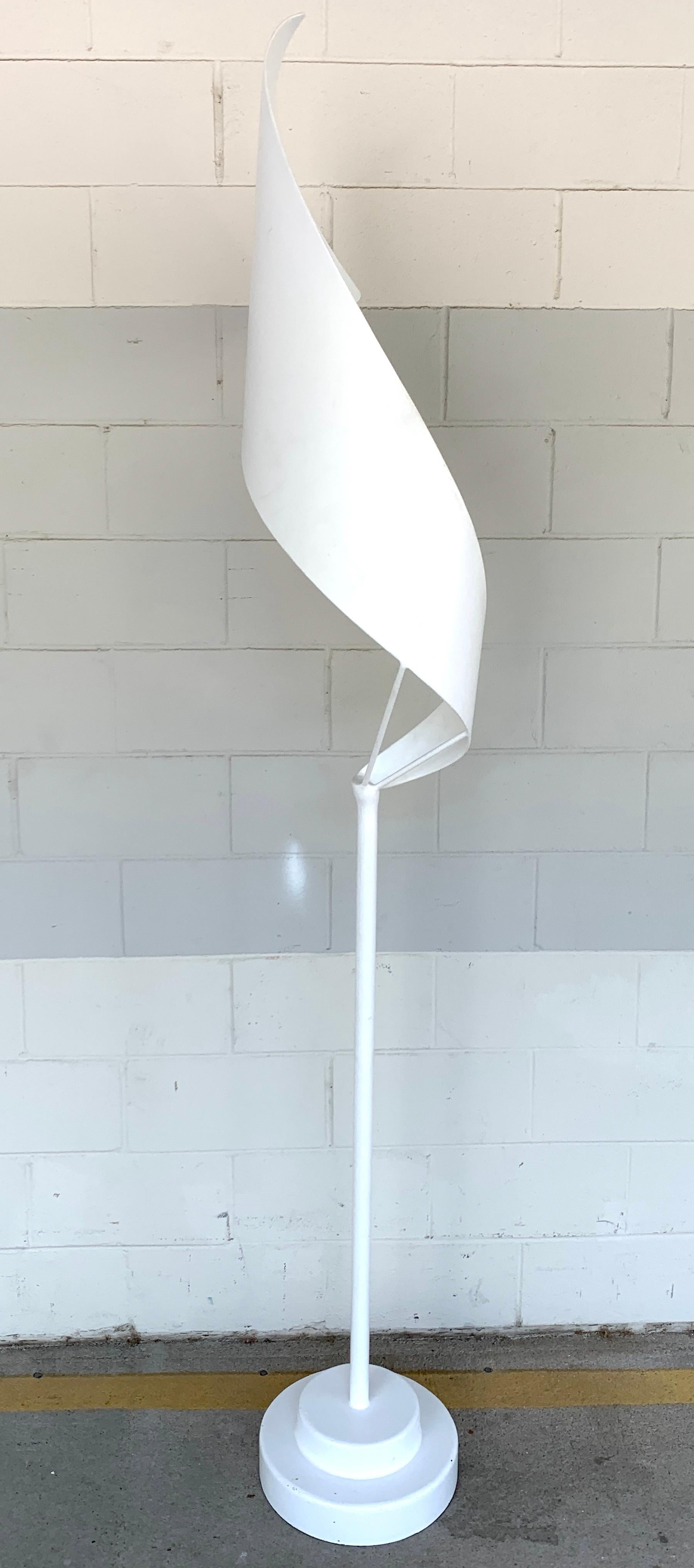 20th Century Large Modern White Enameled Forged Steel Kinetic Sculpture '95 M.G. La Mair'