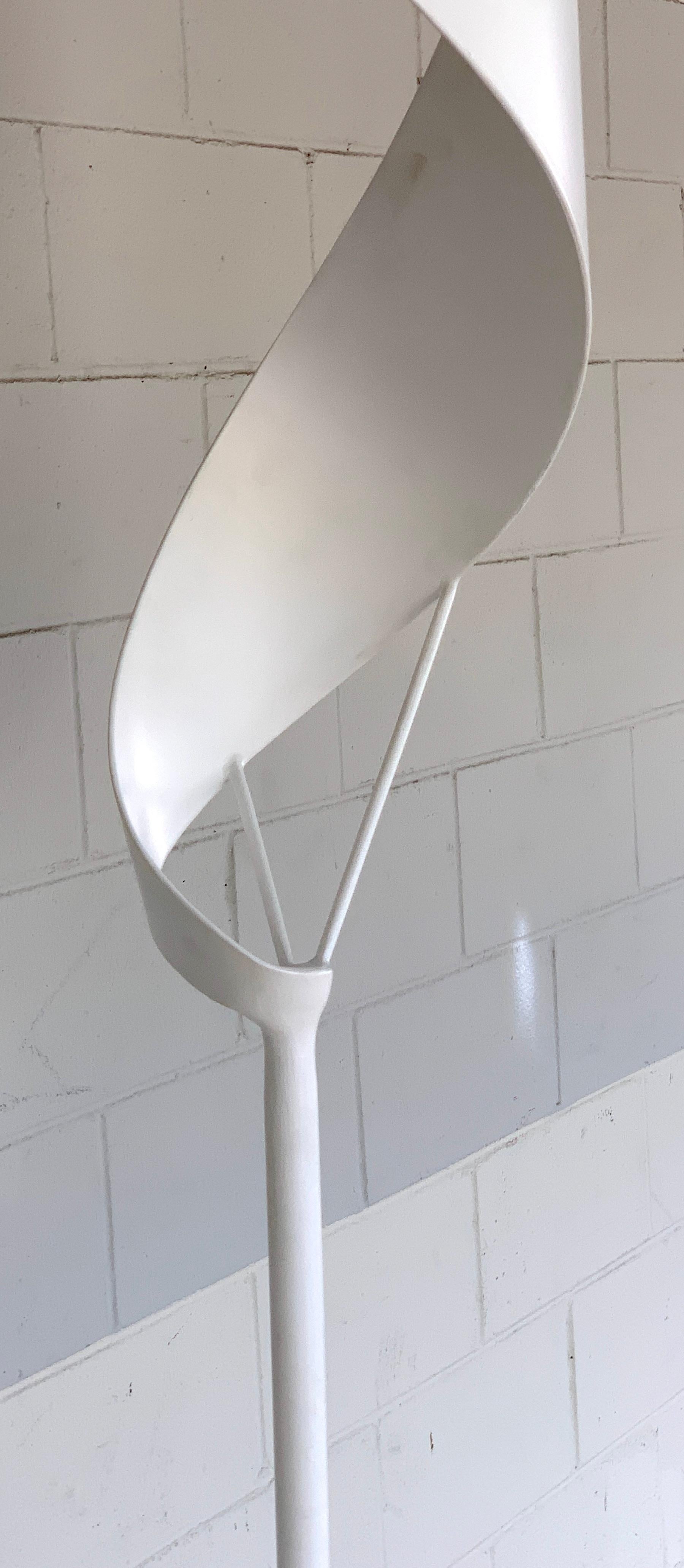 Iron Large Modern White Enameled Forged Steel Kinetic Sculpture '95 M.G. La Mair'
