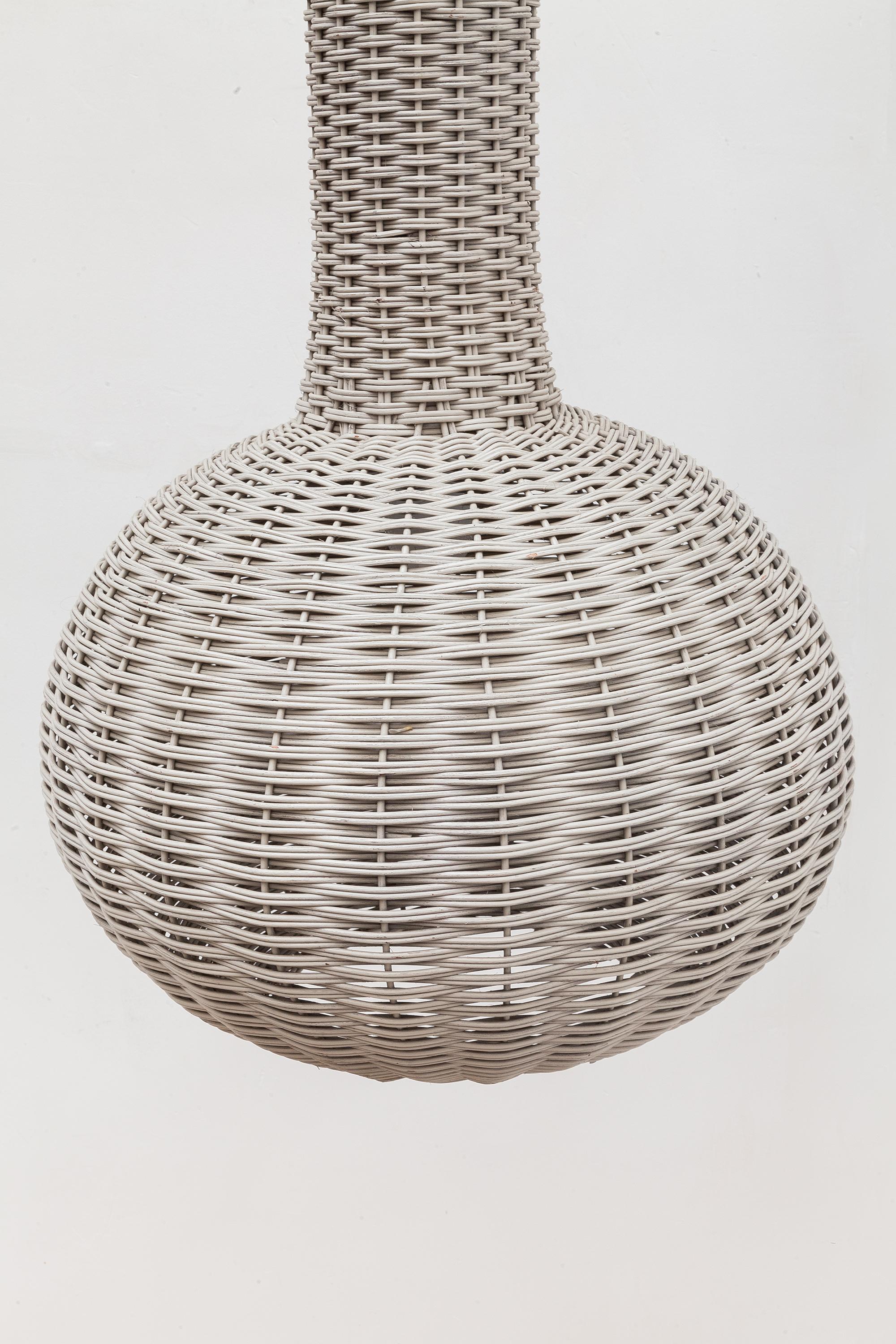 Italian Large Modern Wicker Pendant Lamp, Italy, 1960s For Sale