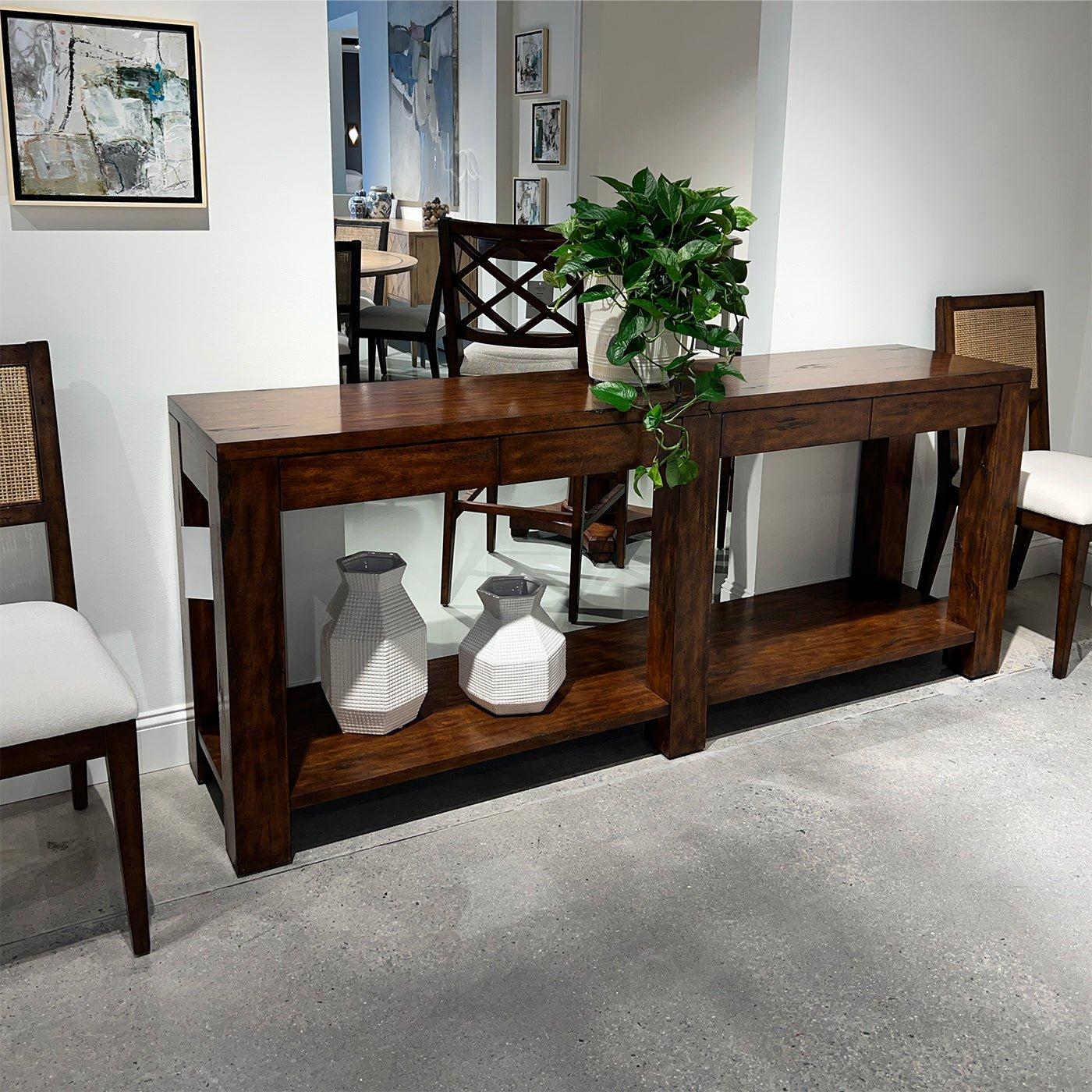 Large Modern Wood Console Table Vietnamita en venta