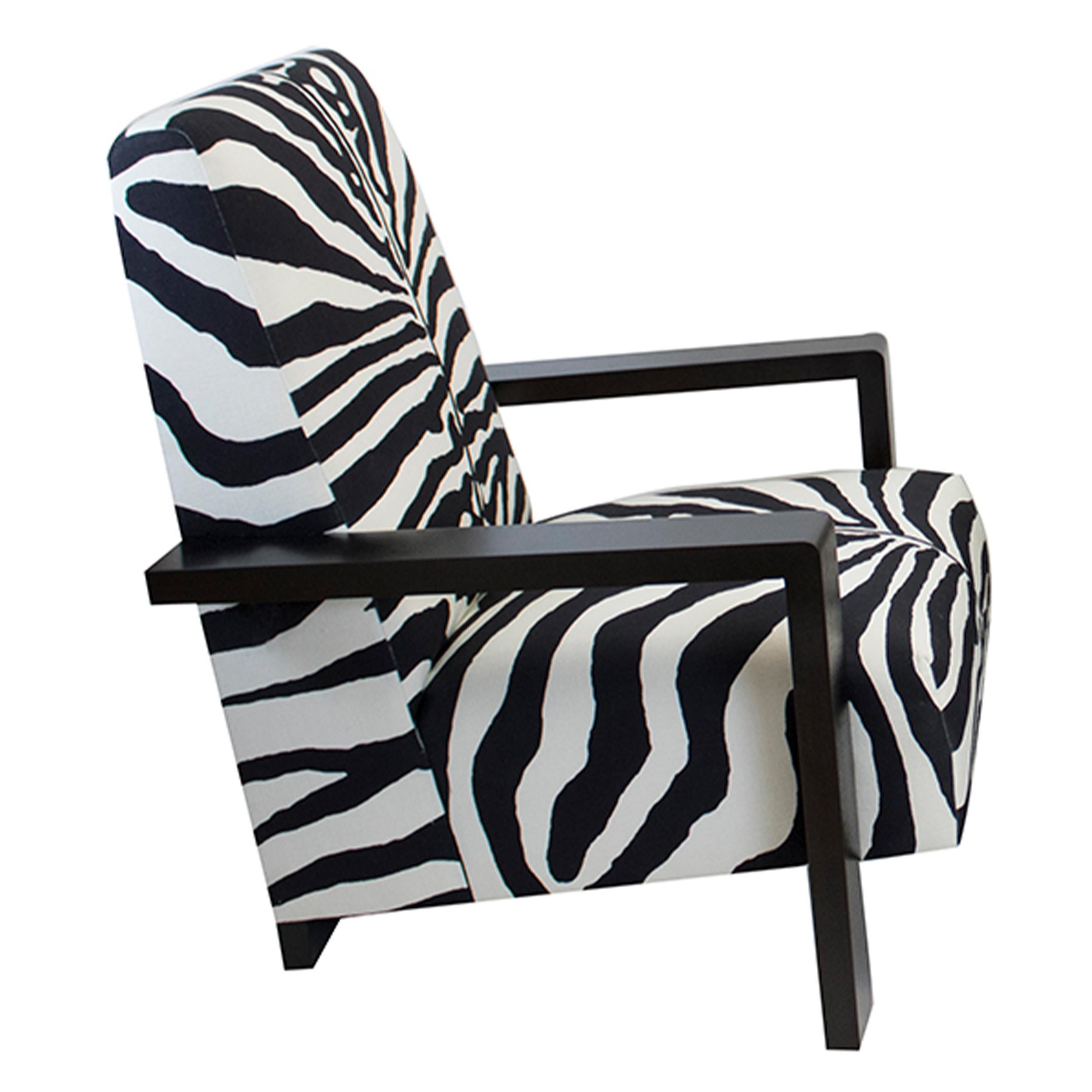 Großer moderner Zebra-Loungesessel (Streamline-Moderne) im Angebot