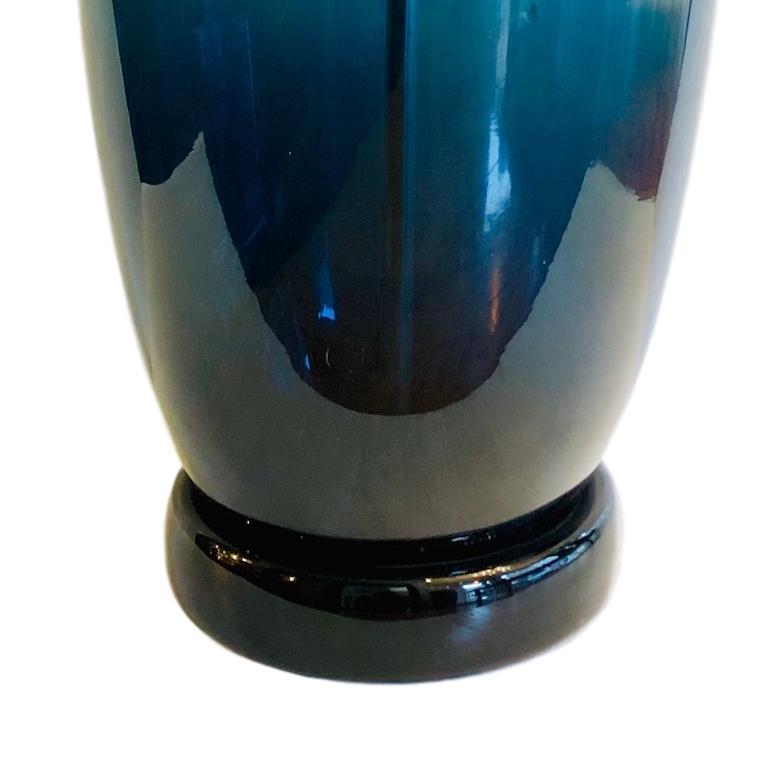 Large Moderne Blue Murano Glass Lamp In Good Condition For Sale In New York, NY