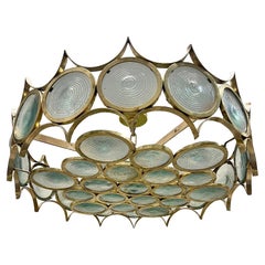 Retro Large Moderne Bronze Light Fixture