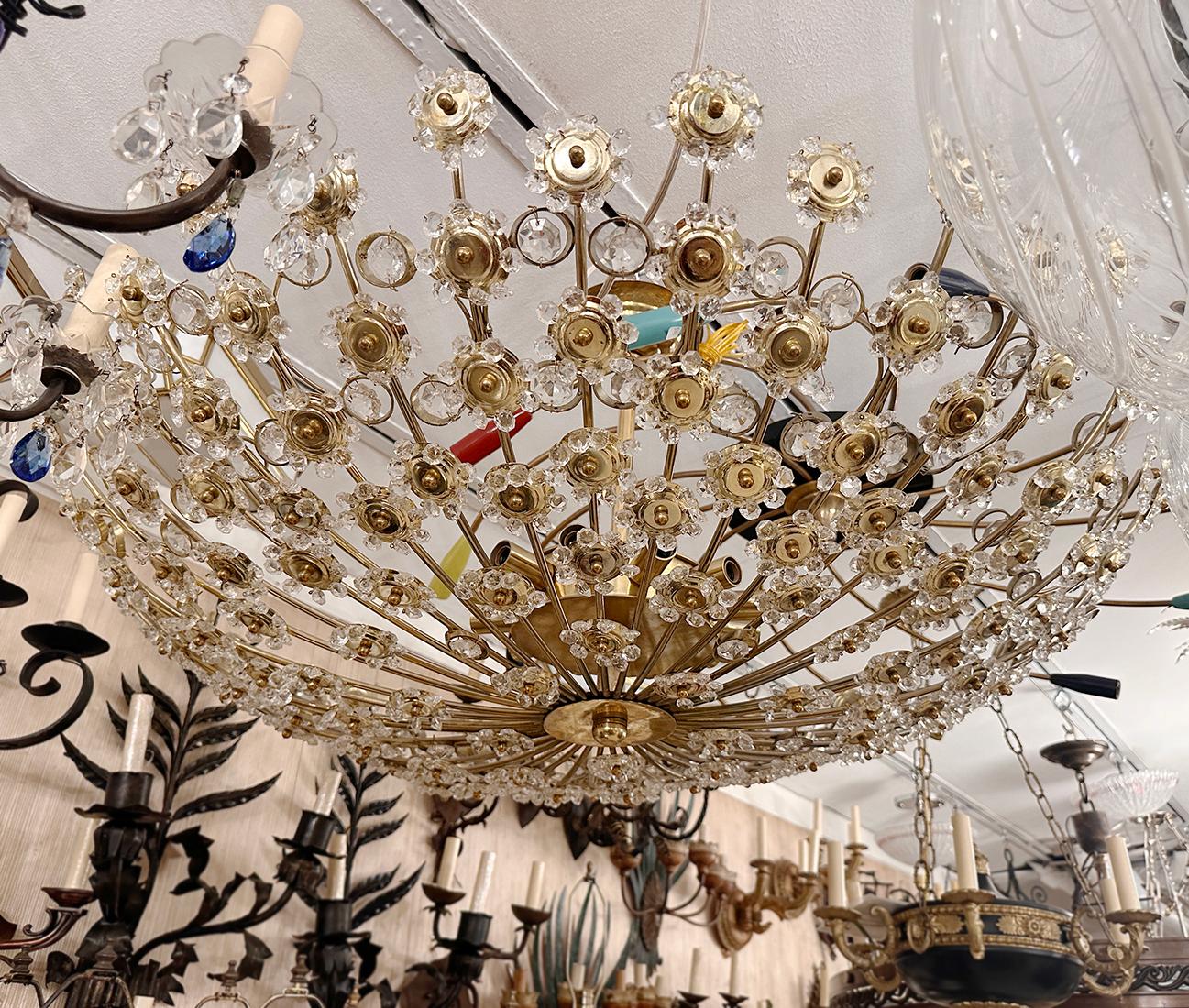 Lámpara de Cristal Moderna Grande mediados del siglo XX en venta