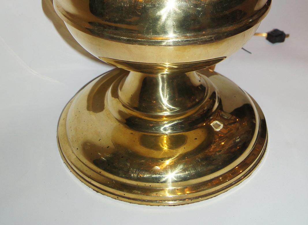 Mid-20th Century Large Moderne French Polished Brass Lamps For Sale