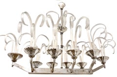 Large Moderne Murano Glass Ten-Light Chandelier