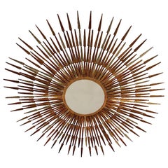 Large Moderne "Nail" Sunburst Pendant Light Fixture