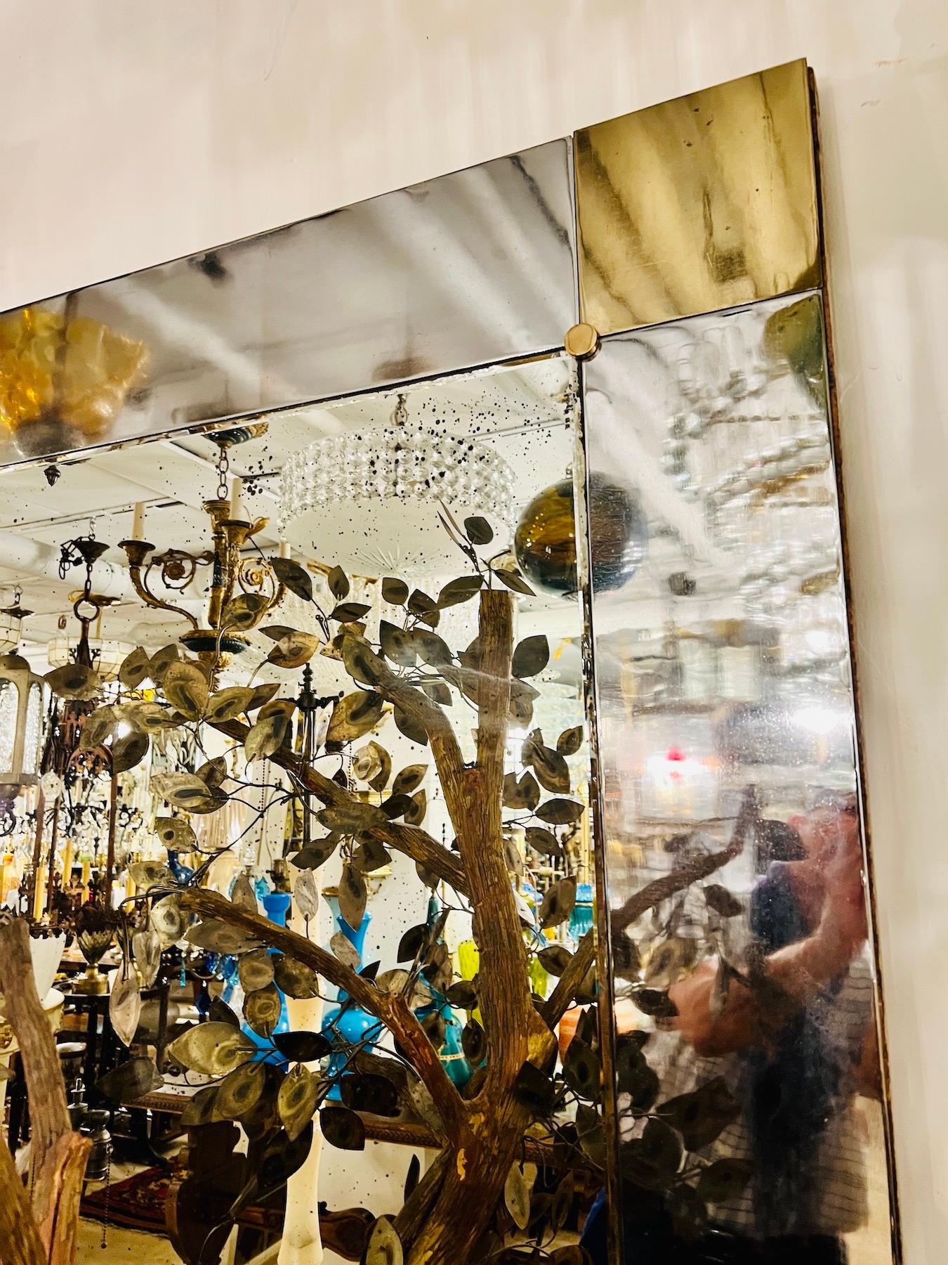 Large Moderne Style Mirror In Good Condition For Sale In New York, NY