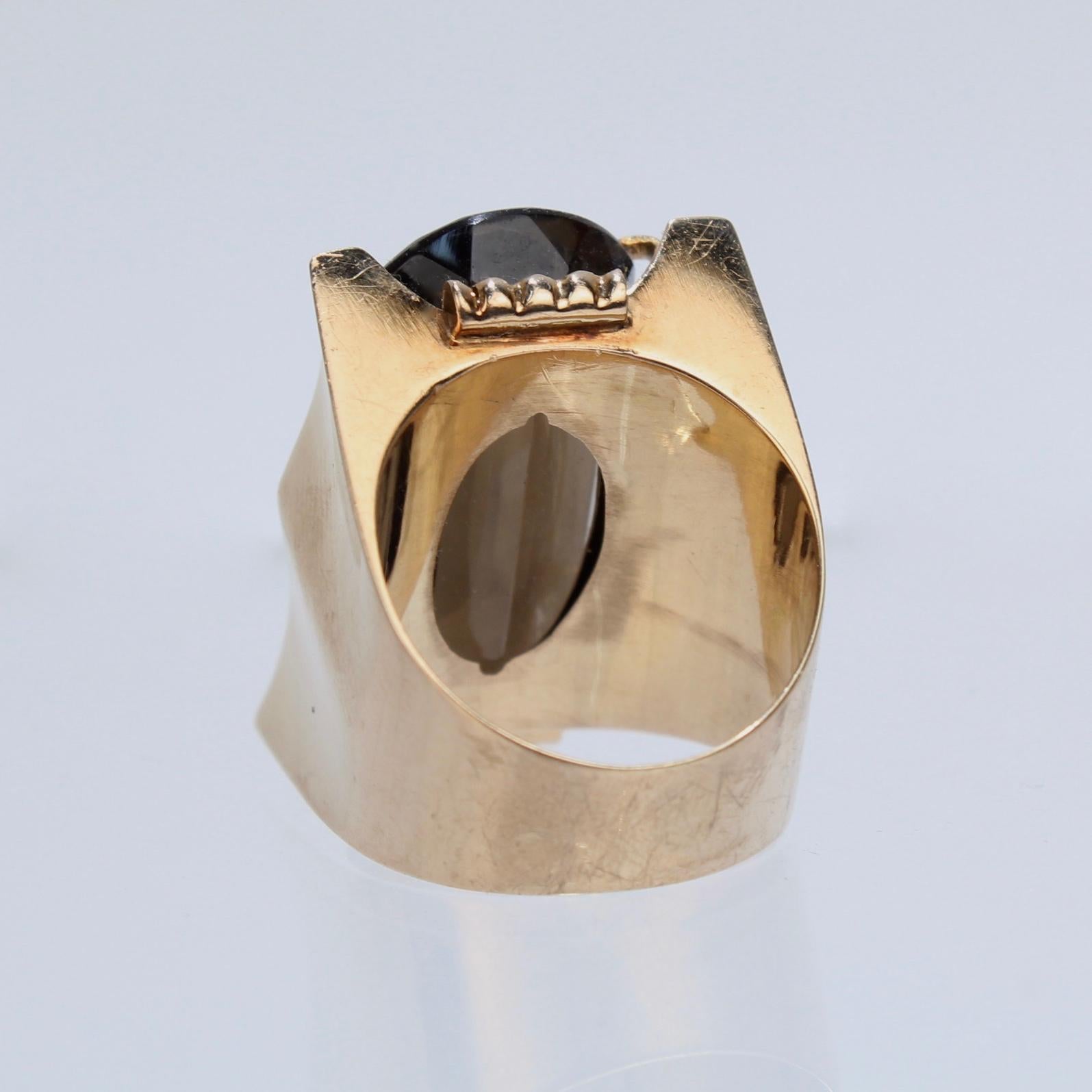 large smoky topaz ring