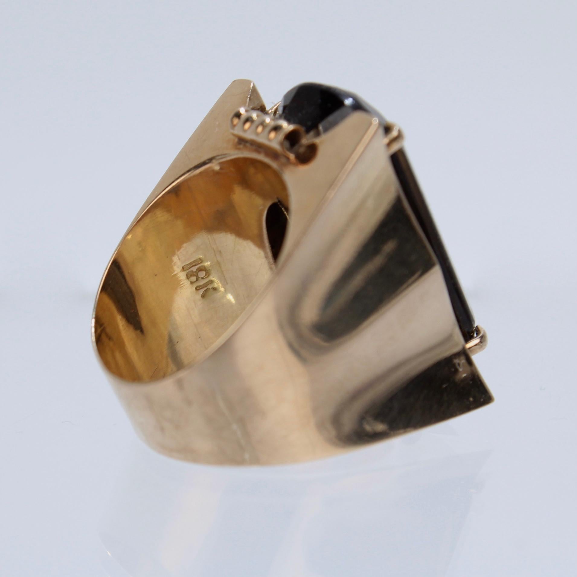 smoky topaz rings yellow gold