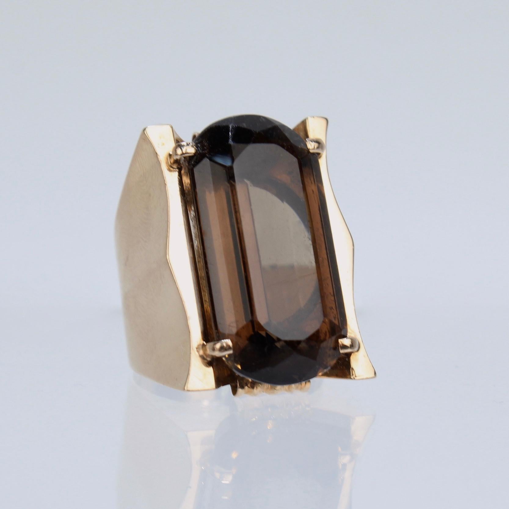 large smoky quartz ring