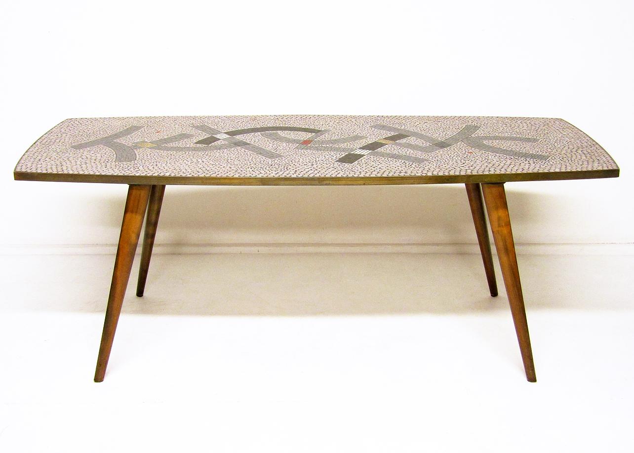 Mid-Century Modern Large Modernist 1950s Mosaic Coffee Table by Berthold Muller