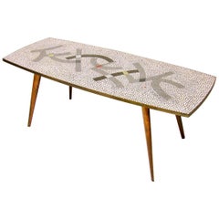 Large Modernist 1950s Mosaic Coffee Table by Berthold Muller