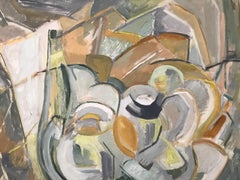 Large Modernist Abstract Expressionist Oil Painting Still Life