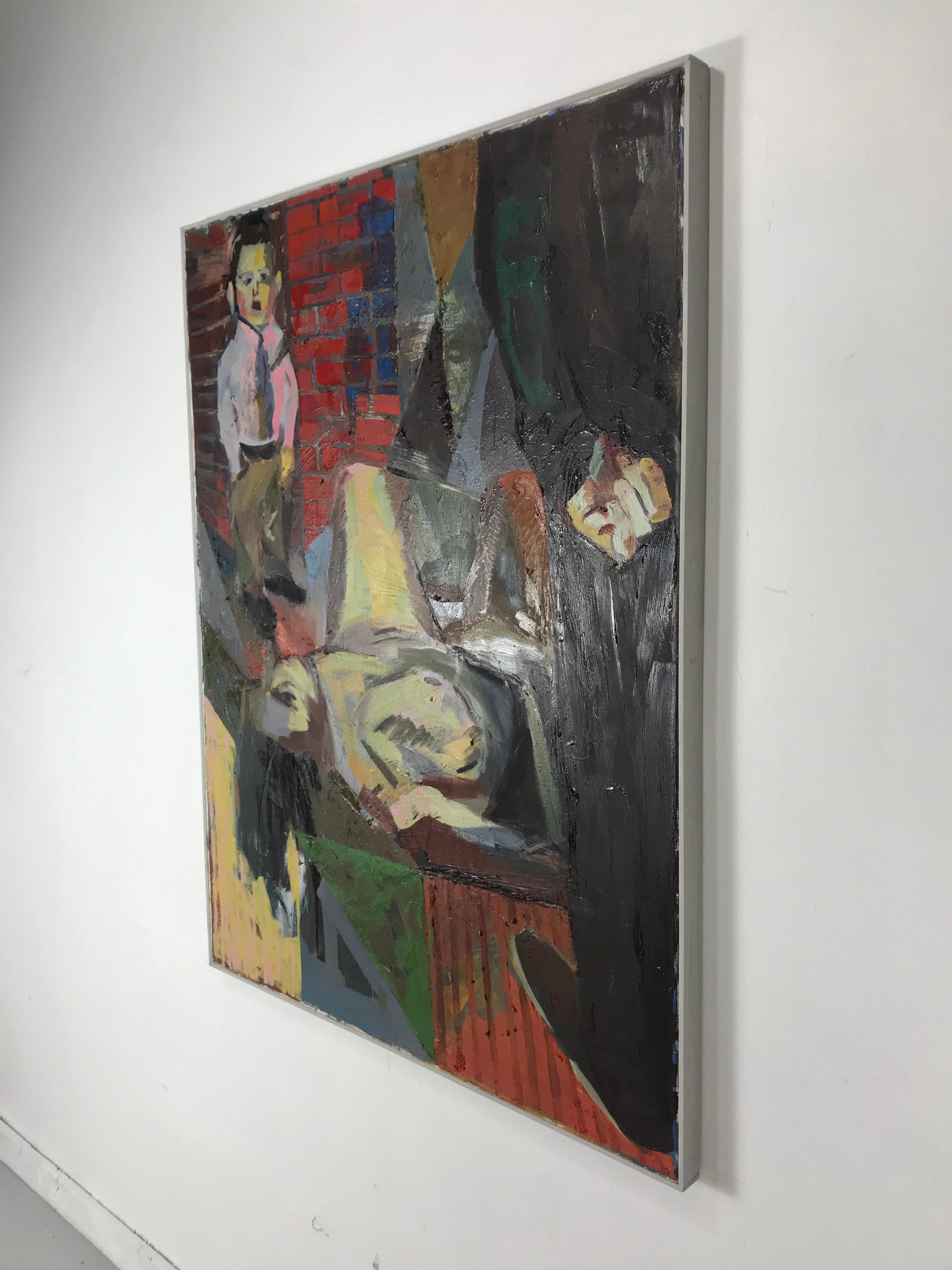 Toile Grande peinture abstraite sur toile « sensibilisée » de Fritz'Proctor en vente