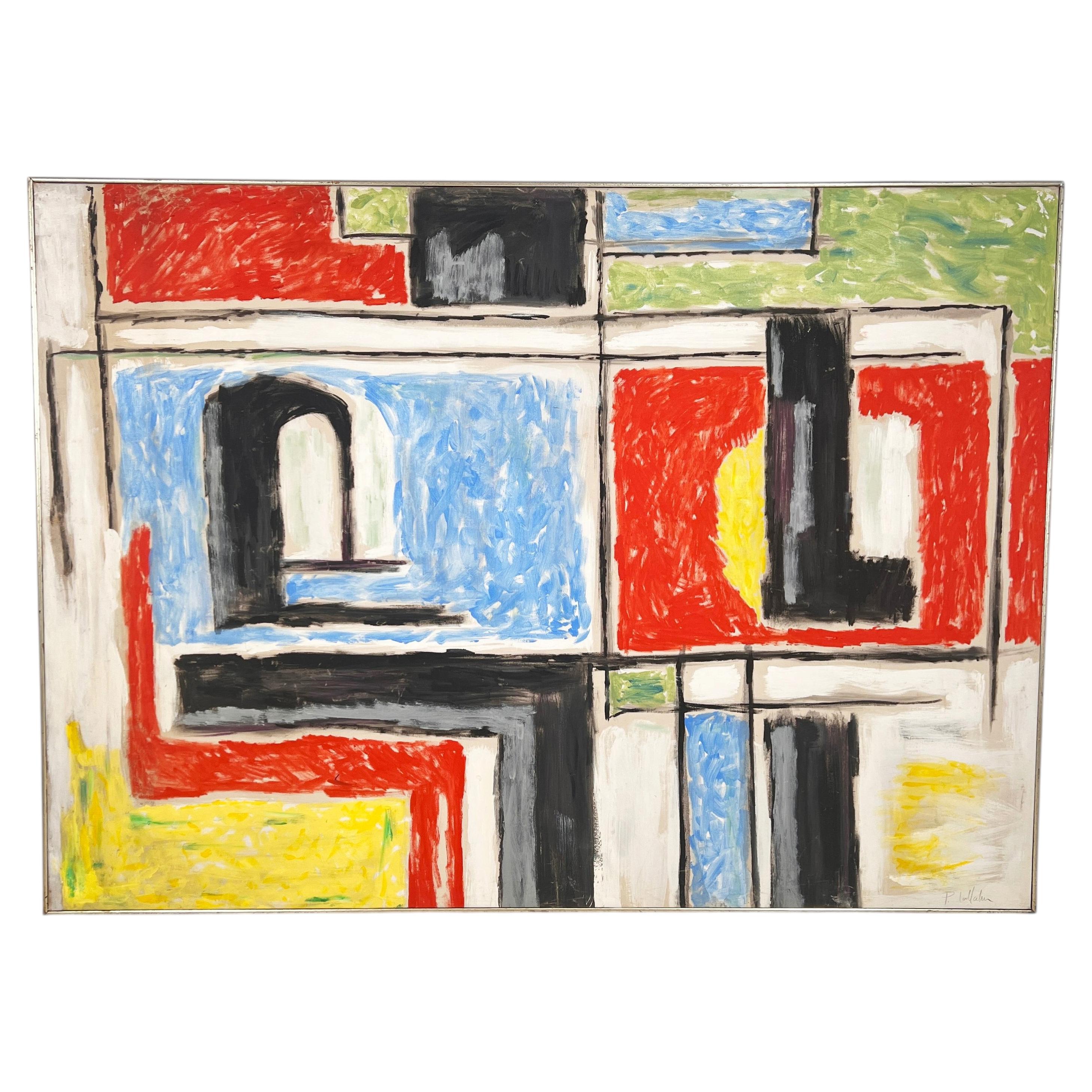 Großes modernistisches abstraktes Gemälde des NY Expressionisten Phillip Callahan, ca. 1960er Jahre