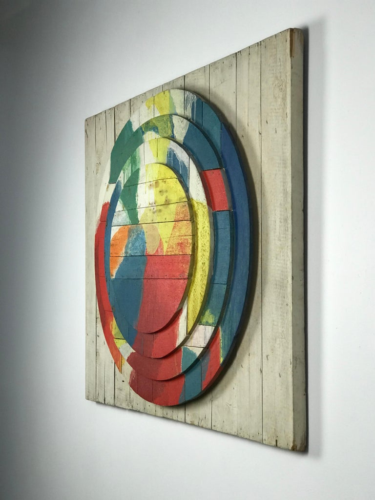 Large Modernist Abstract Relief "Sun ll", Jef Diederen, 1965, Acrylic