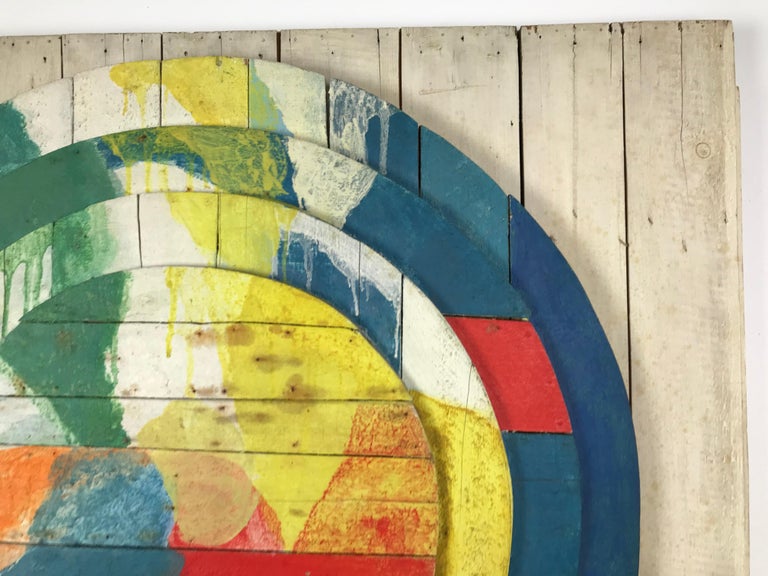 Large Modernist Abstract Relief "Sun ll", Jef Diederen, 1965, Acrylic