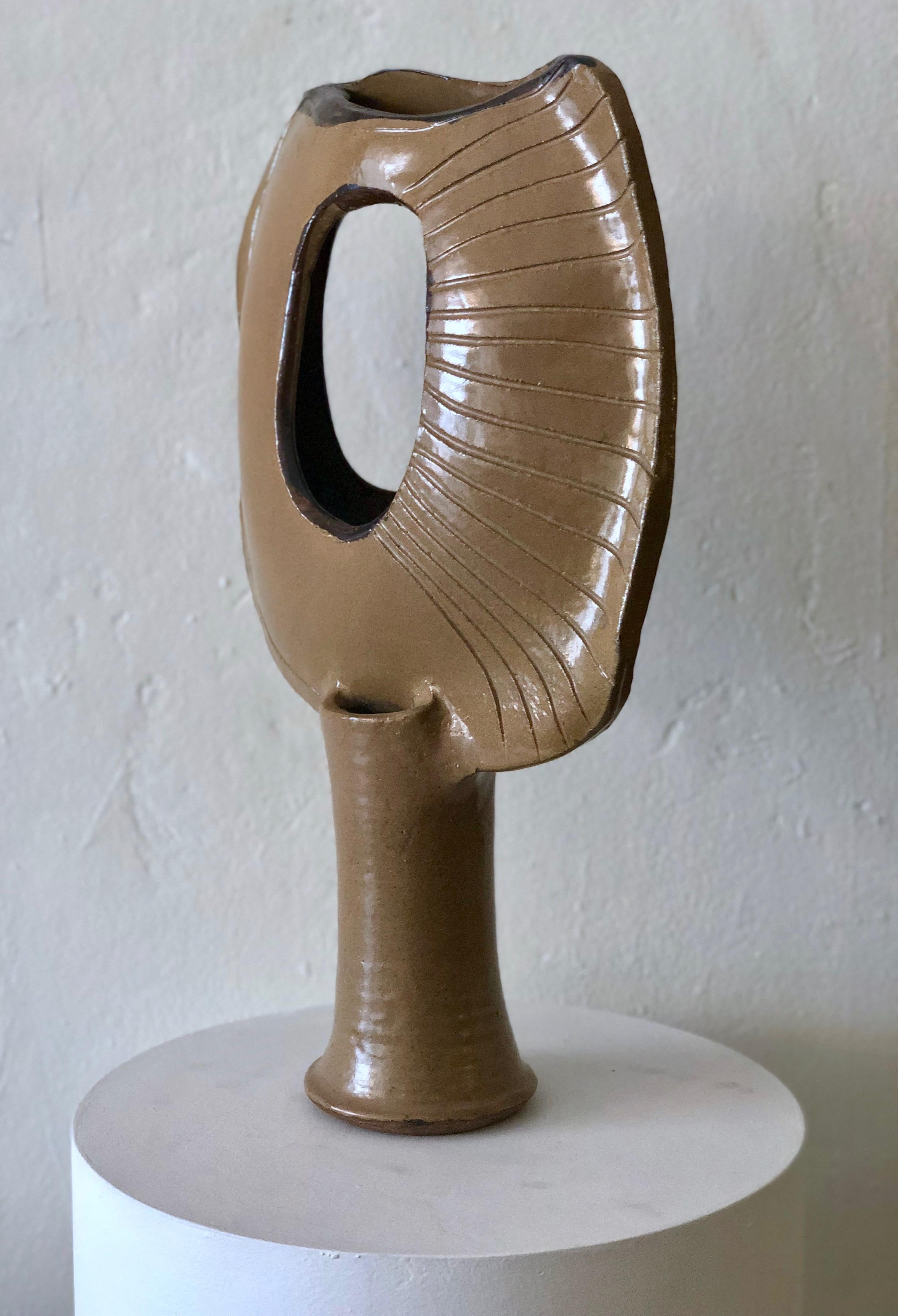 Organic Modern Large Modernist Abstract Studio Pottery Ceramic Sculpture For Sale