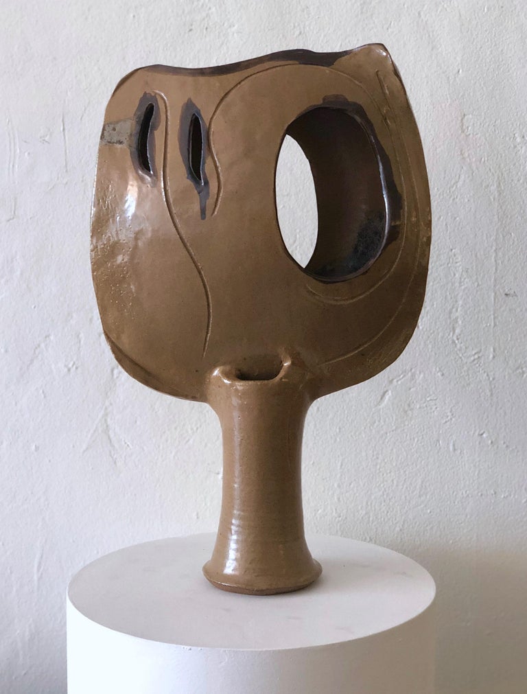Large Modernist Abstract Studio Pottery Ceramic Sculpture For Sale at