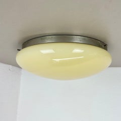Large Modernist ART DECO metal plafoniere Ceiling Flushmount Light, FRANCE 1920s