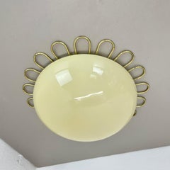 Large Modernist ART DECO metal plafoniere Ceiling Flushmount Light, FRANCE 1920s