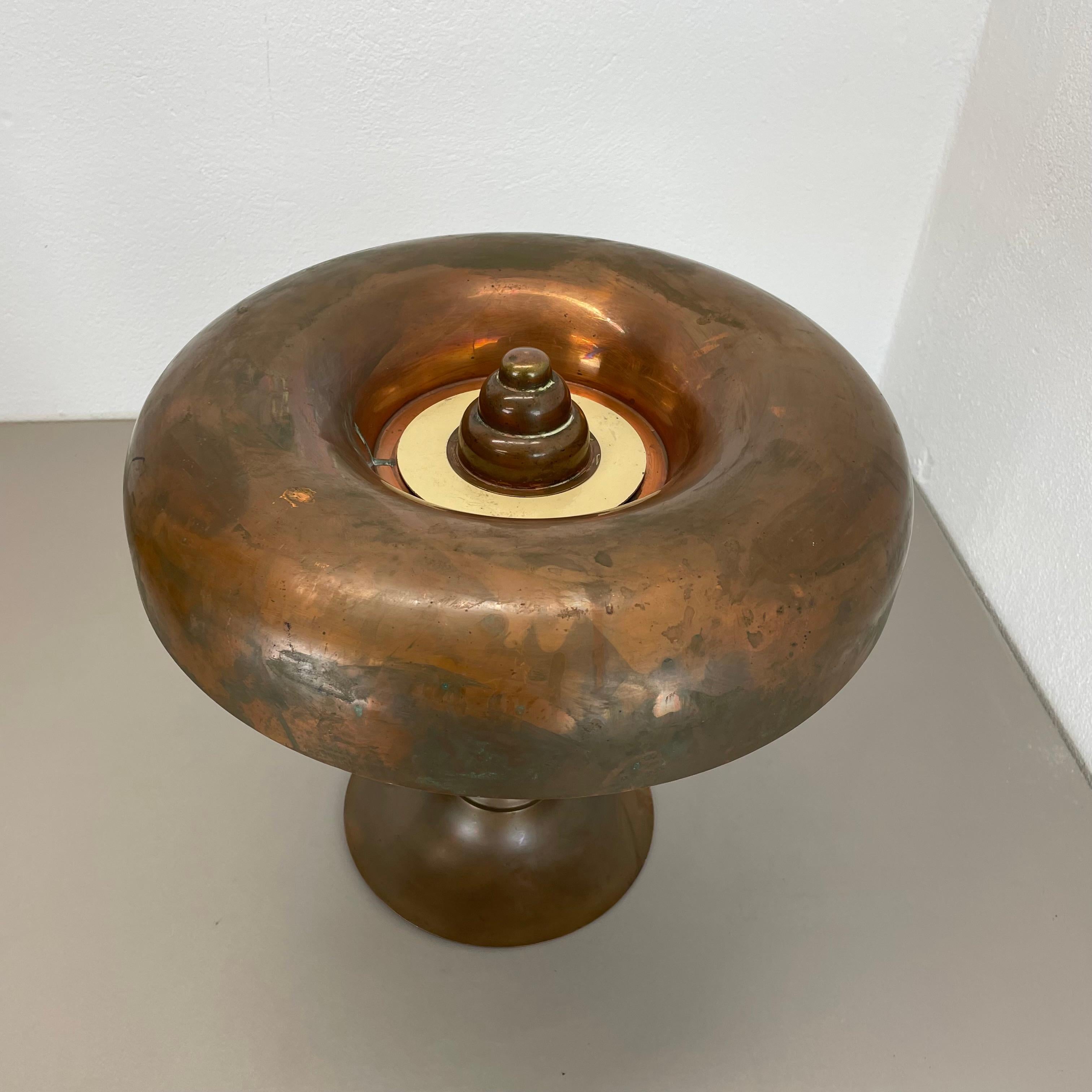 Large Modernist ART DECO solid copper Ceiling Flushmount Light, FRANCE 1920s 4