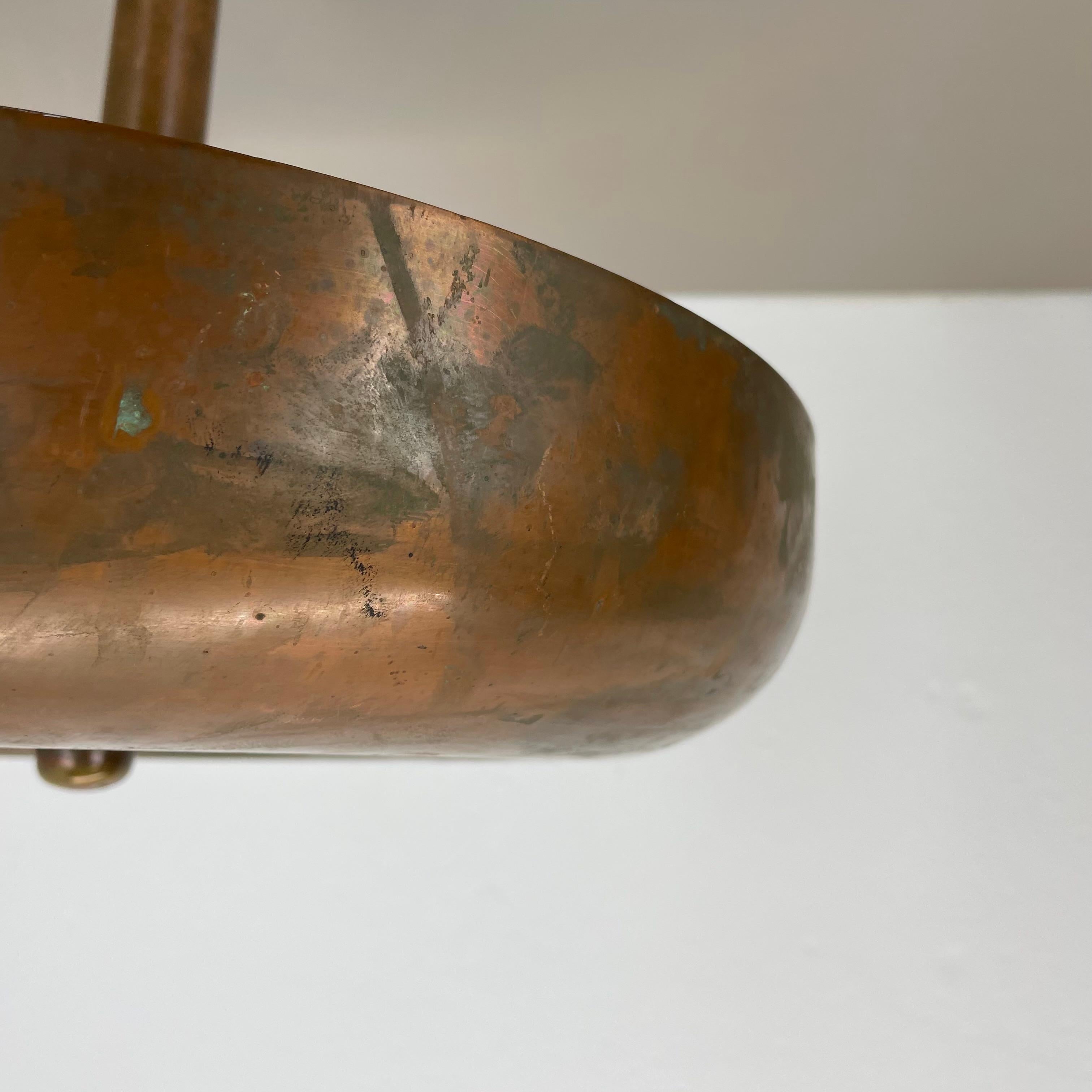 Large Modernist ART DECO solid copper Ceiling Flushmount Light, FRANCE 1920s 8