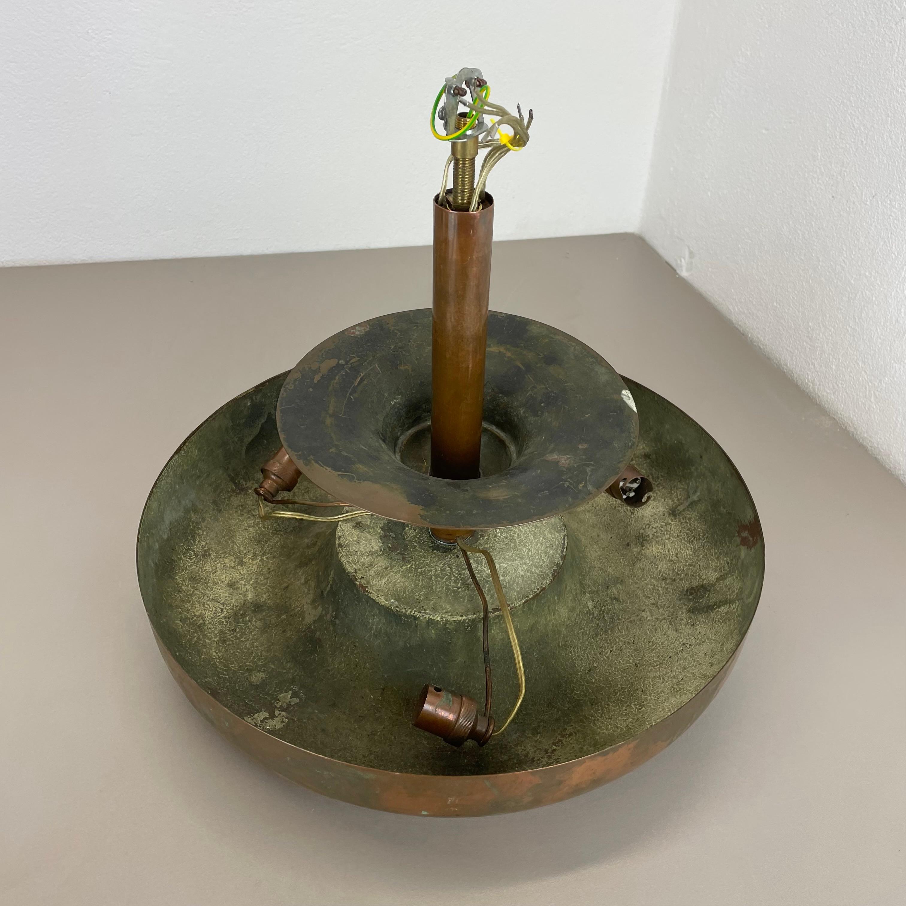 Large Modernist ART DECO solid copper Ceiling Flushmount Light, FRANCE 1920s 10