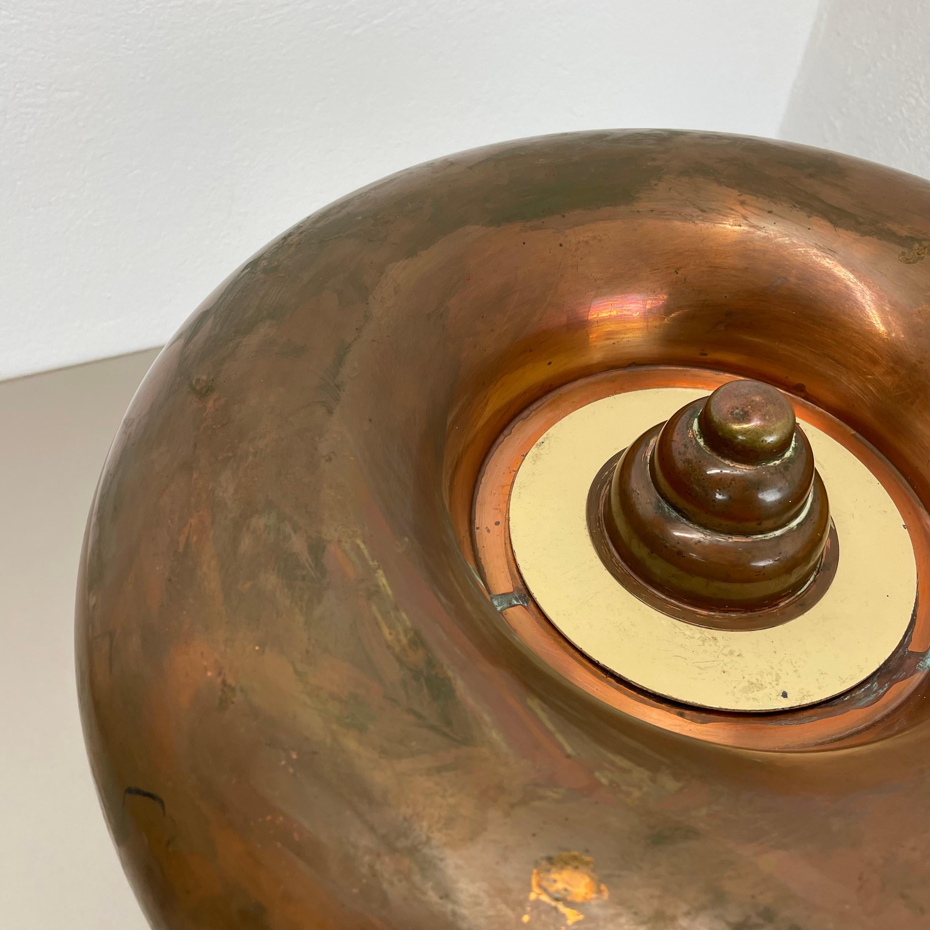 Metal Large Modernist ART DECO solid copper Ceiling Flushmount Light, FRANCE 1920s