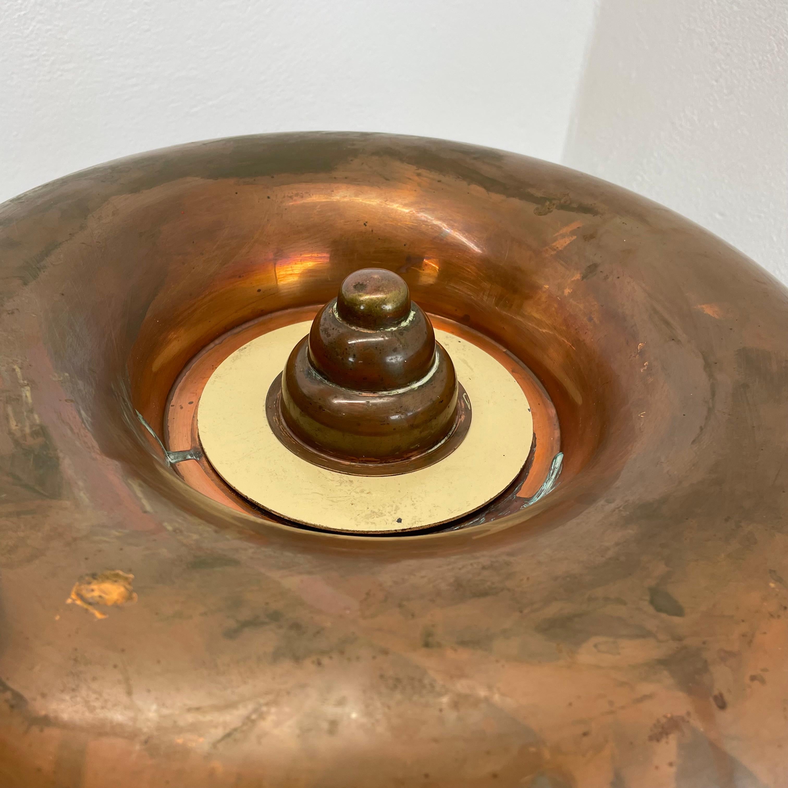 Large Modernist ART DECO solid copper Ceiling Flushmount Light, FRANCE 1920s 3