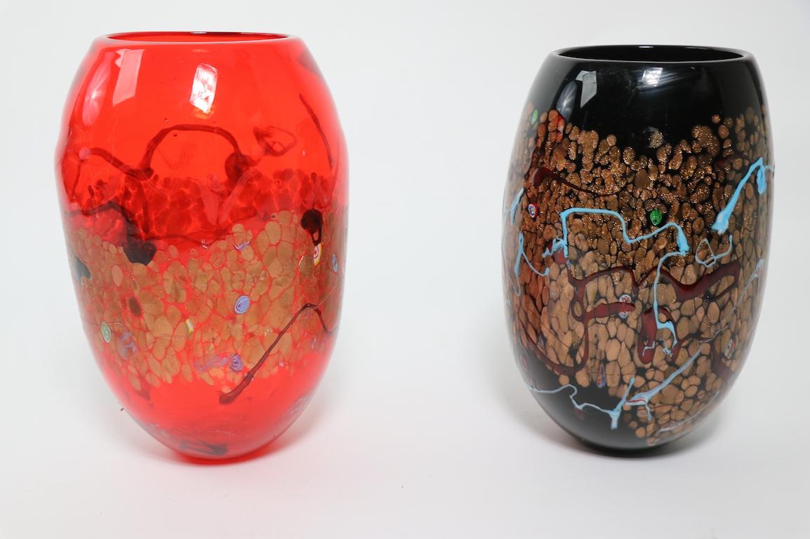 Mid-Century Modern Large Modernist Art Glass Vase by Cristalleria d'arte Made in Murano For Sale