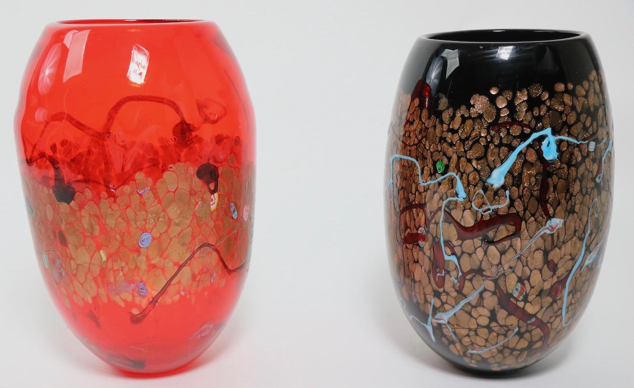 Italian Large Modernist Art Glass Vase by Cristalleria d'arte Made in Murano For Sale
