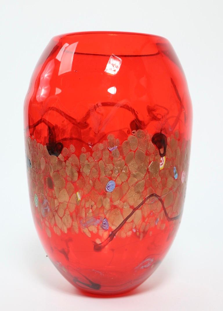20th Century Large Modernist Art Glass Vase by Cristalleria d'arte Made in Murano For Sale