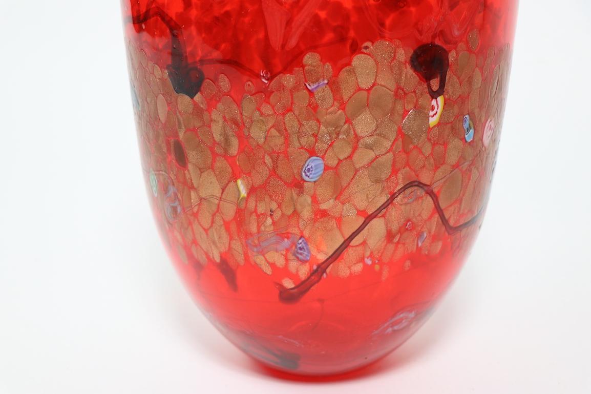 Large Modernist Art Glass Vase by Cristalleria d'arte Made in Murano For Sale 1