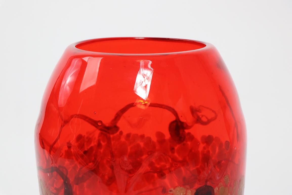 Large Modernist Art Glass Vase by Cristalleria d'arte Made in Murano For Sale 2